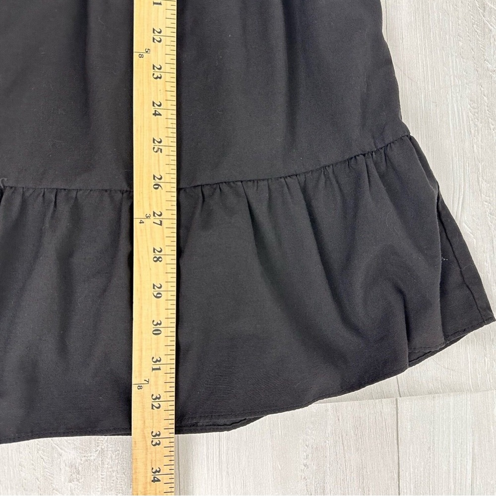 Tuckernuck Pomander Place Quinn Dress Size M Black Tiered Mini Swing Puff Sleeve - Picture 7 of 7